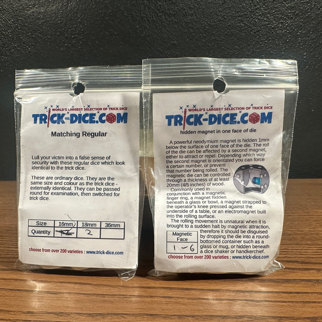 Magnetic Dice Set & 3 Regular Matching Dice by Trick-Dice.com (#5 Bin1)