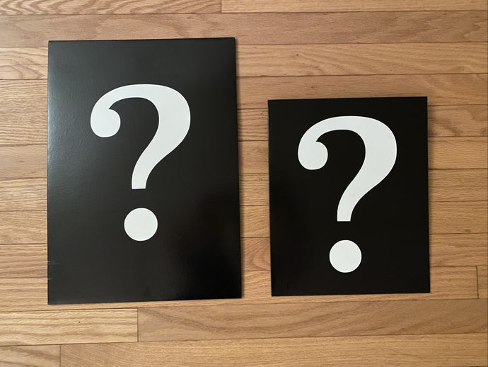 2 x Nobrainer Carry On Black Prediction Envelopes with Question Mark Decals